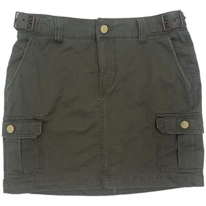 Y2K Tommy Hilfiger Denim Green Cargo Mini Skirt Size 6